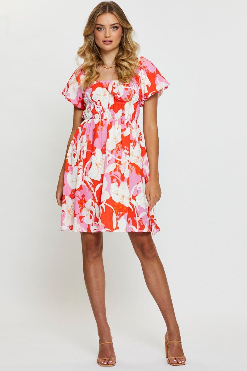 Print Mini Dress Short Sleeve sold by Ally Fashion product image thumbnail 2