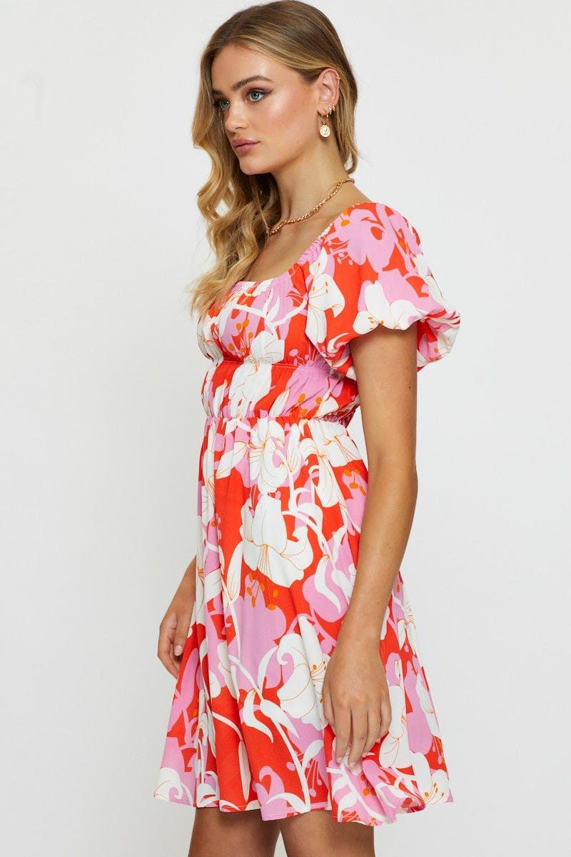 Print Mini Dress Short Sleeve sold by Ally Fashion product image thumbnail 4