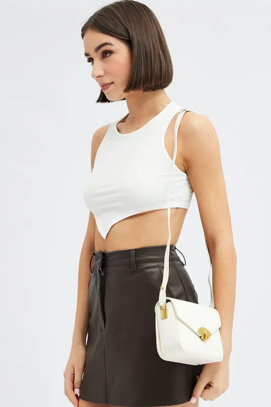 White Flap Shoulder Bag sold by Ally Fashion