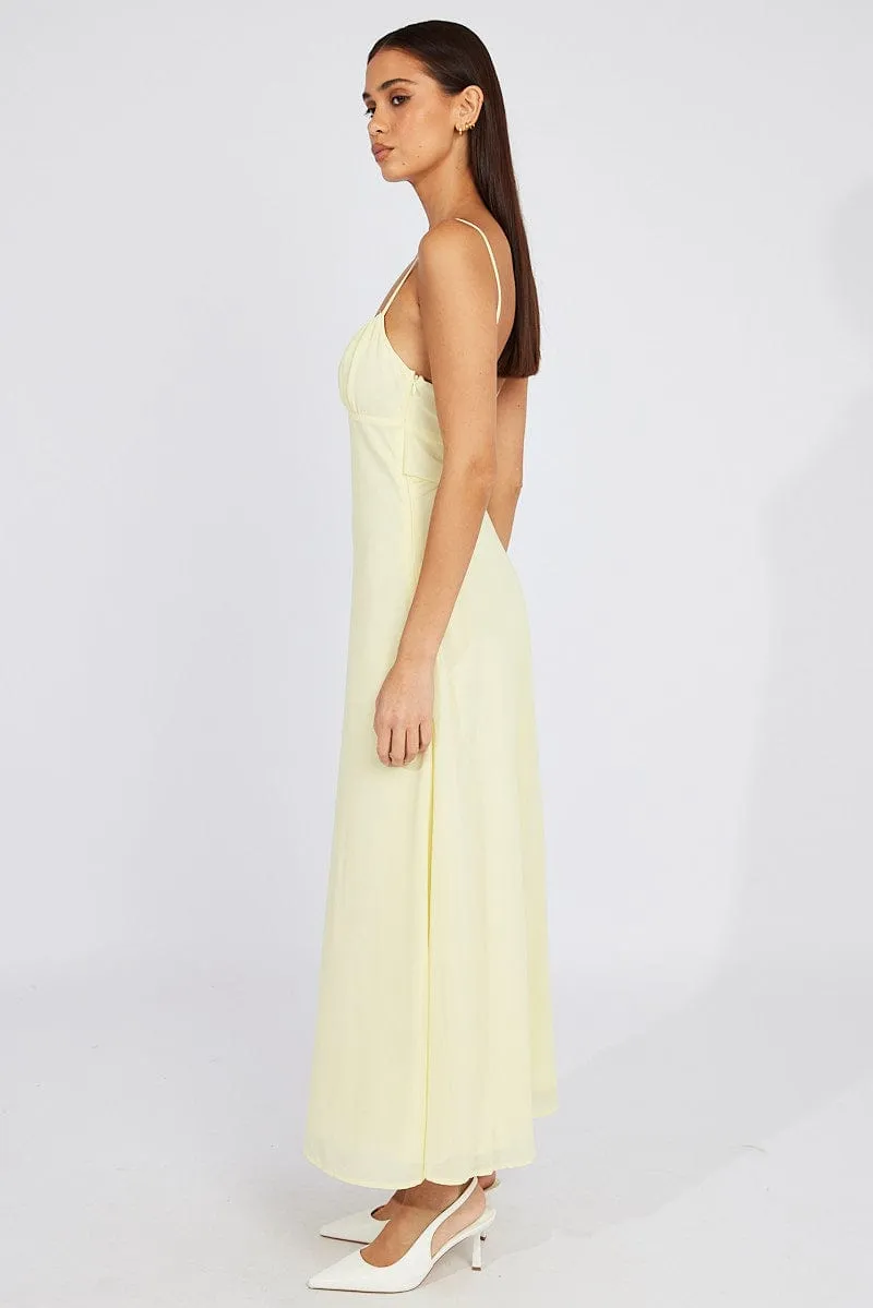 Yellow Maxi Dress Gathered Bust Strappy sold by Ally Fashion product image thumbnail 4