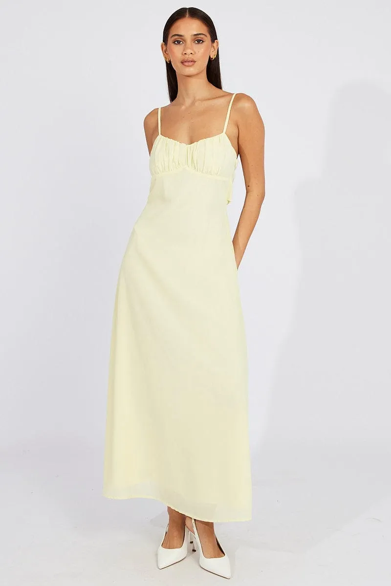 Yellow Maxi Dress Gathered Bust Strappy sold by Ally Fashion product image thumbnail 2