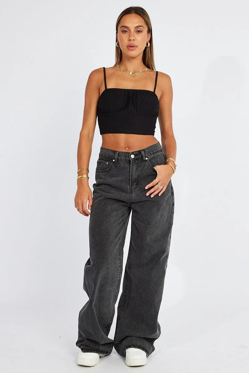 Grey Wide Leg Jean High Rise sold by Ally Fashion product image thumbnail 3