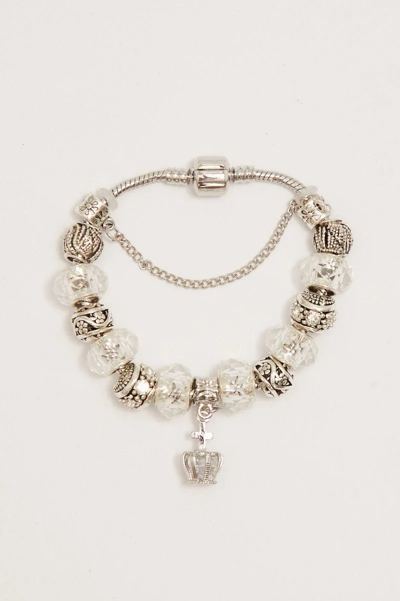Silver Crown Charm Bracelet sold by Ally Fashion