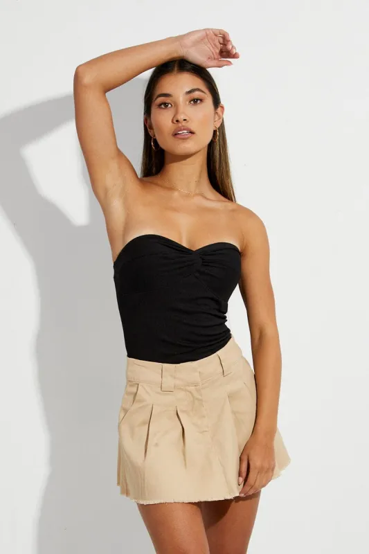 Black Twist Front Ribbed Sleeveless Top sold by Ally Fashion