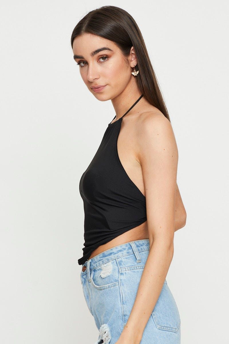Black Halter Top sold by Ally Fashion product image thumbnail 4