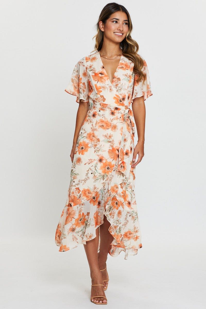Print Dress Short Sleeve Maxi sold by Ally Fashion