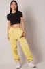 Yellow Track Pants High Rise sold by Ally Fashion