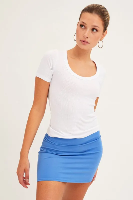 Blue Mini Skirt High Rise sold by Ally Fashion