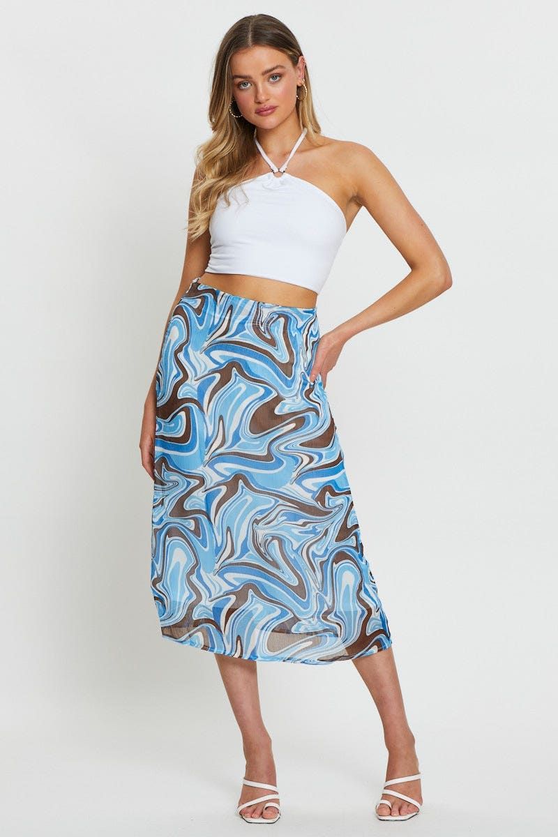 Print Midi Skirt Relaxed sold by Ally Fashion