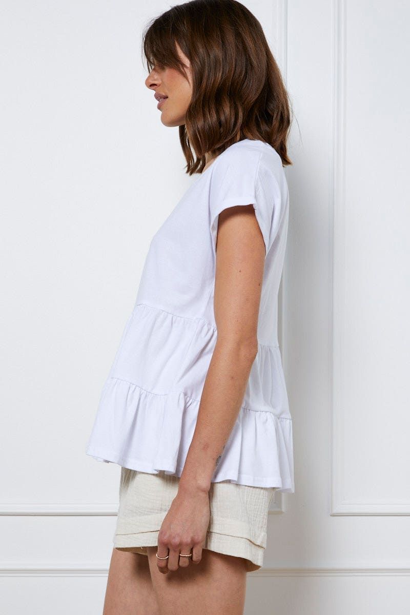 White T Shirt Short Sleeve sold by Ally Fashion product image thumbnail 4