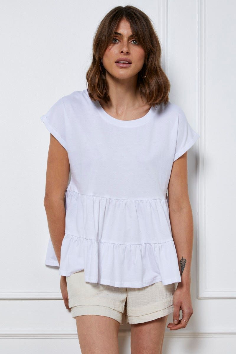 White T Shirt Short Sleeve sold by Ally Fashion product image thumbnail 3