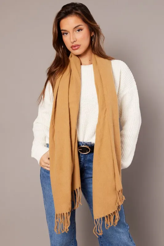 Beige Tassel Scarf sold by Ally Fashion