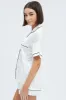 White Polka Dot Polka Pj Contrast Piping Satin Pyjama Set sold by Ally Fashion