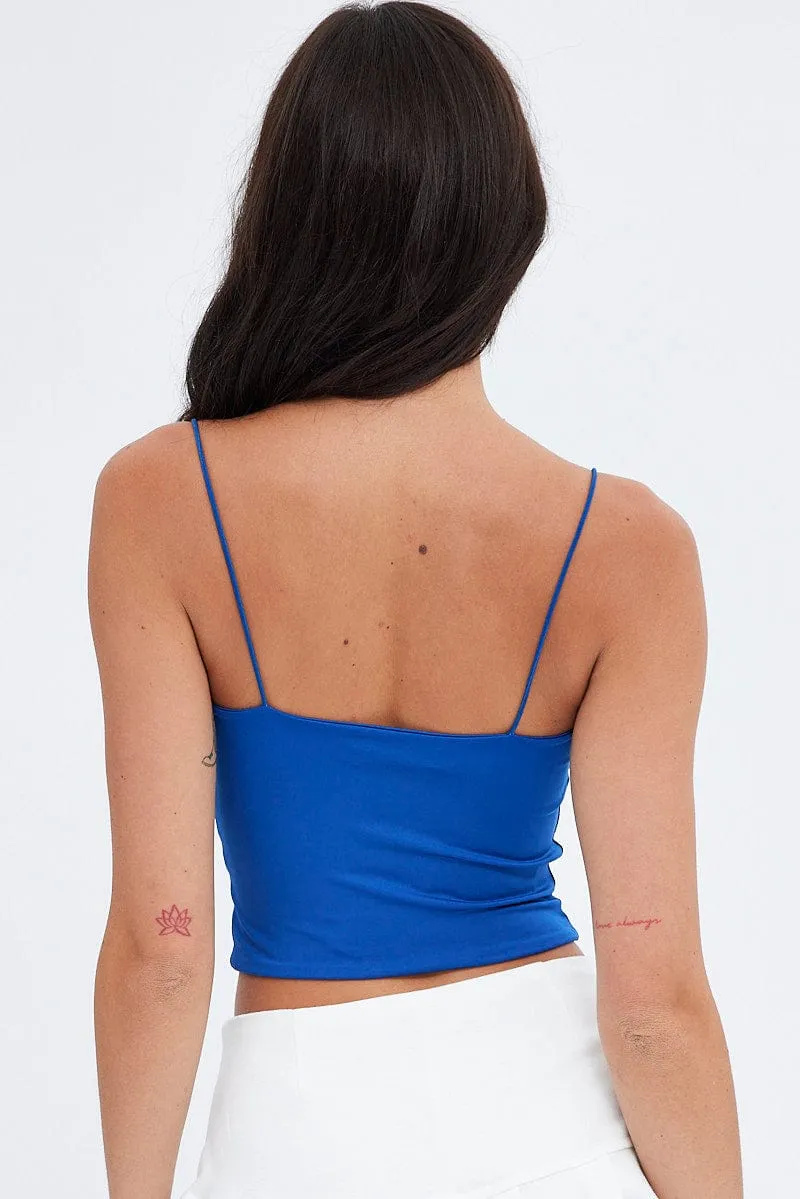 Blue Crop Singlet Top sold by Ally Fashion product image thumbnail 5