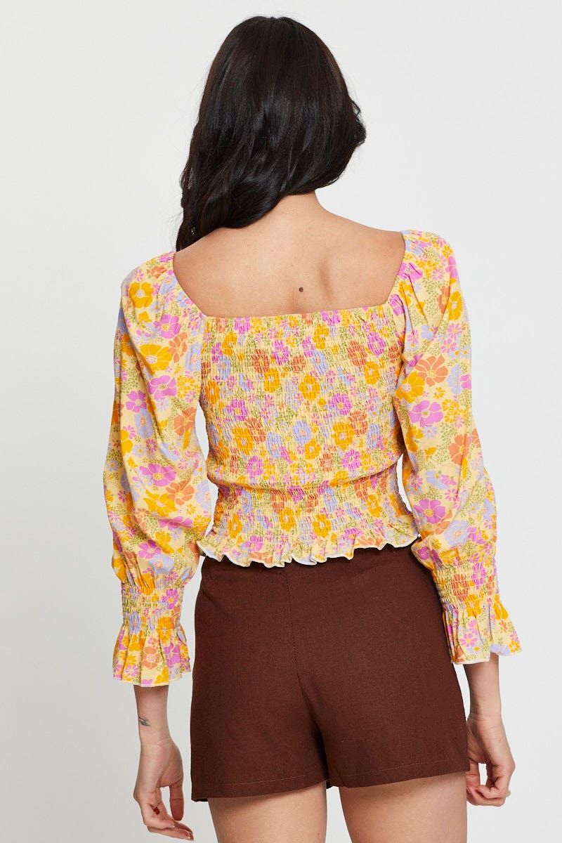 Print Peasant Blouse Long Sleeve sold by Ally Fashion product image thumbnail 5