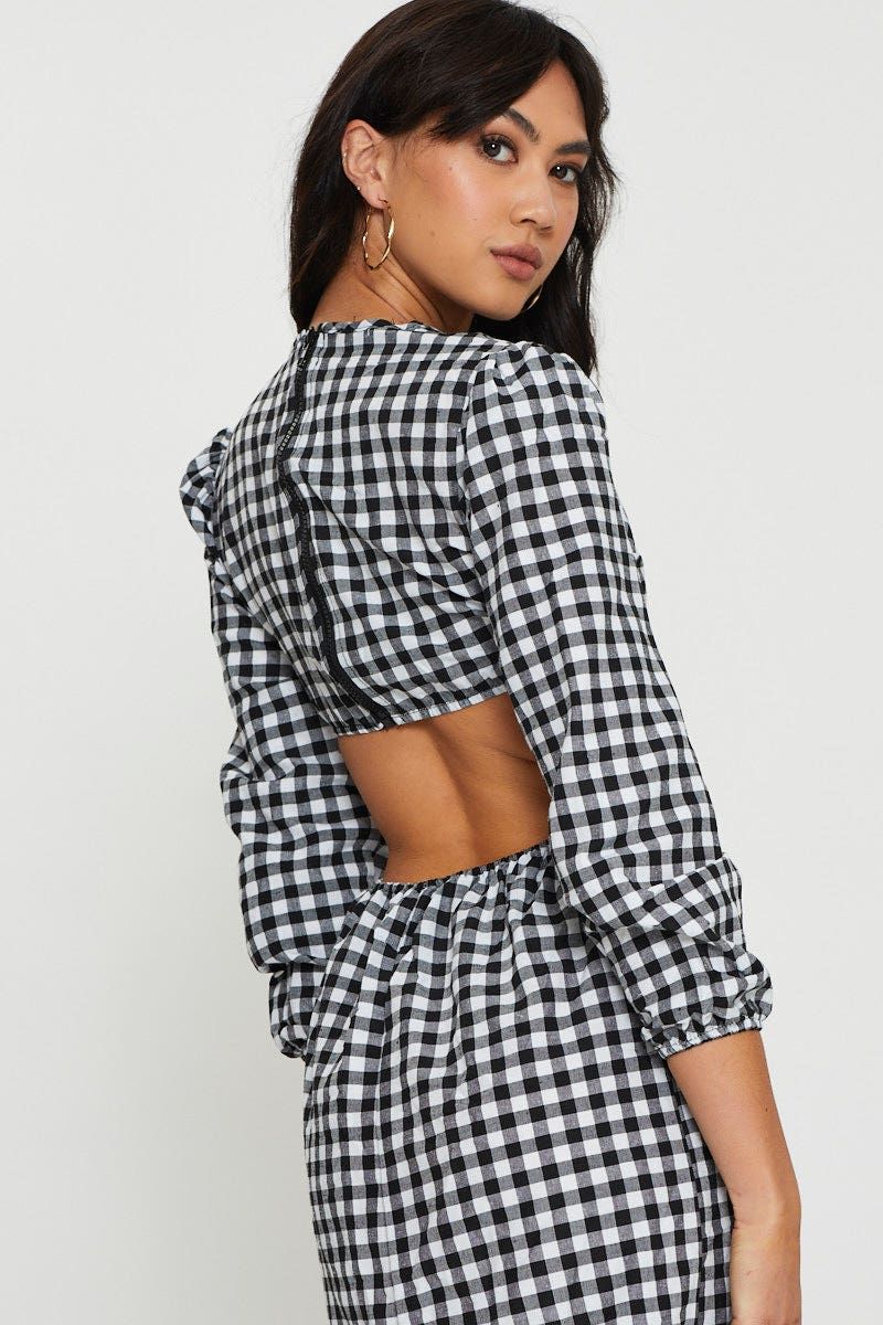 Check Midi Dress Long Sleeve sold by Ally Fashion product image thumbnail 5