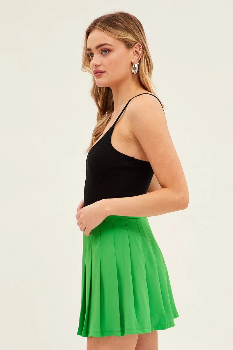 Green High Waist Pleated Tennis Skirt sold by Ally Fashion product image thumbnail 4