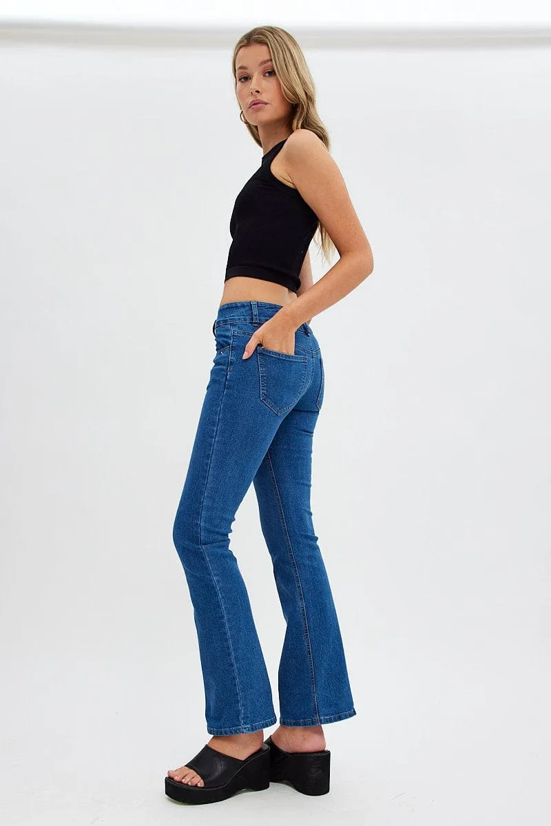 Denim Flare Jeans Low Waist sold by Ally Fashion product image thumbnail 5