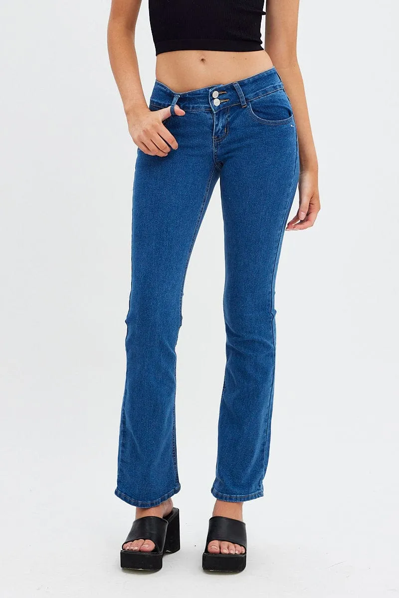 Denim Flare Jeans Low Waist sold by Ally Fashion product image thumbnail 2