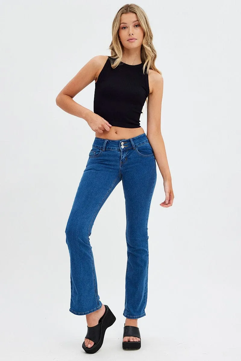 Denim Flare Jeans Low Waist sold by Ally Fashion product image thumbnail 3