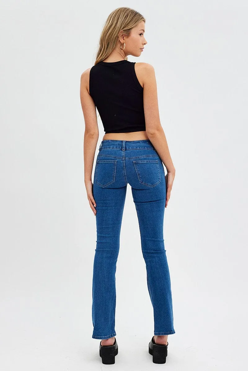 Denim Flare Jeans Low Waist sold by Ally Fashion product image thumbnail 4