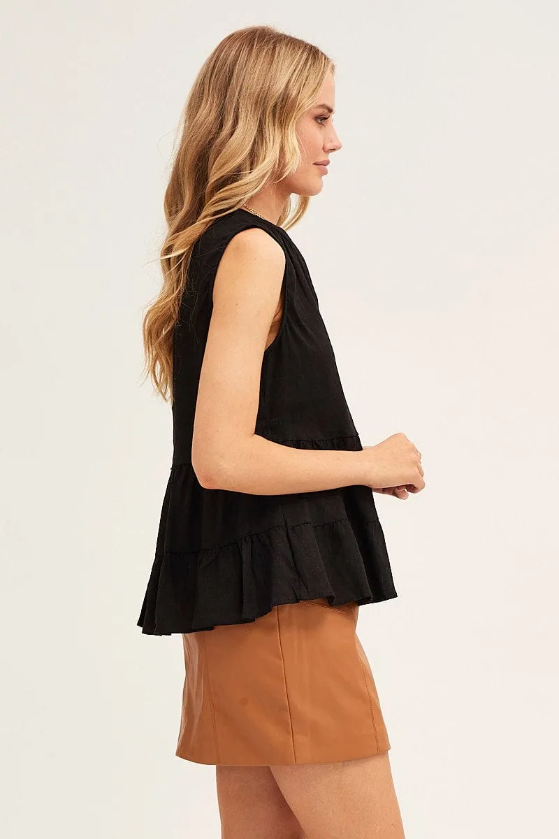 Black Peplum Top Sleeveless sold by Ally Fashion product image thumbnail 4