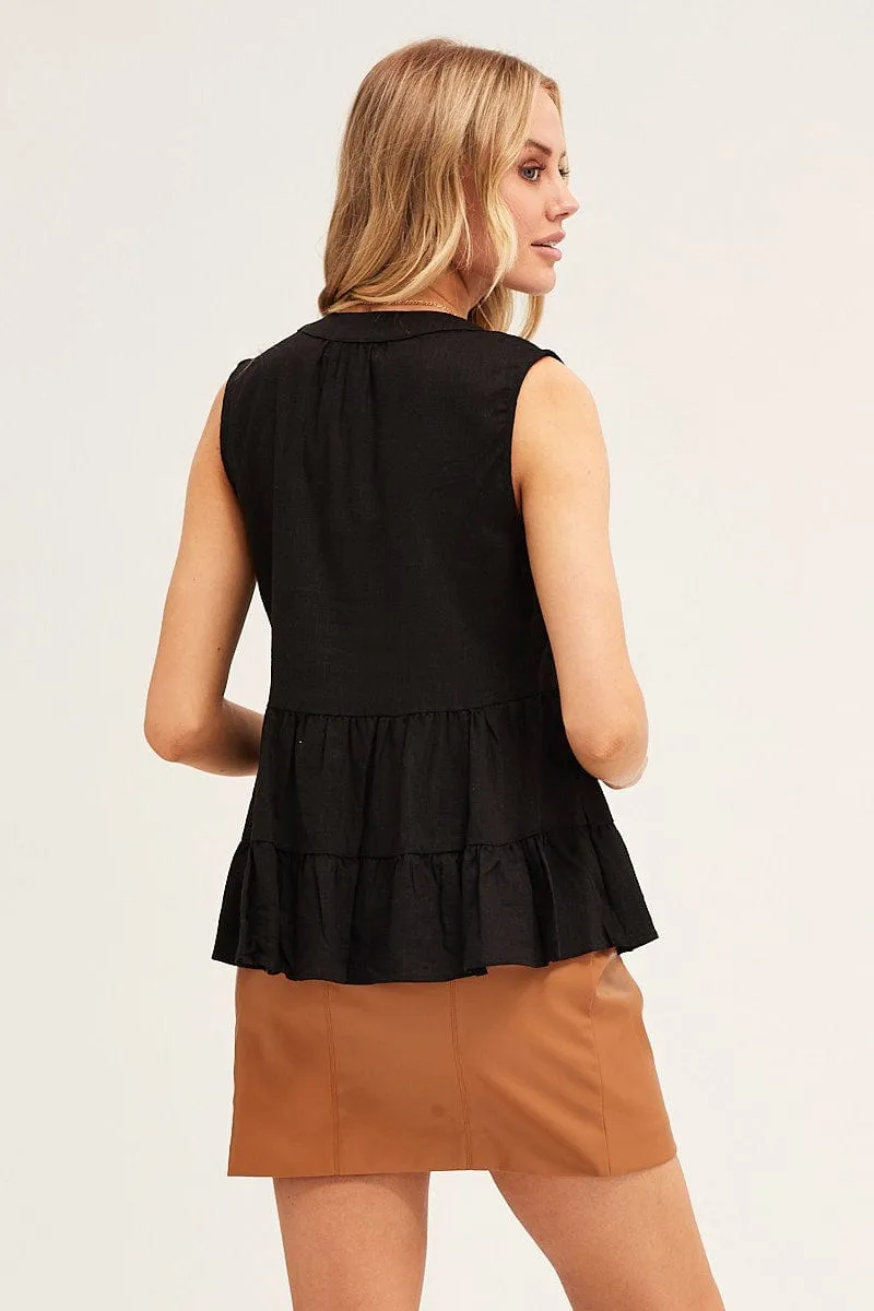 Black Peplum Top Sleeveless sold by Ally Fashion product image thumbnail 5