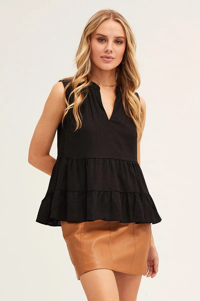 Black Peplum Top Sleeveless sold by Ally Fashion product image thumbnail 3