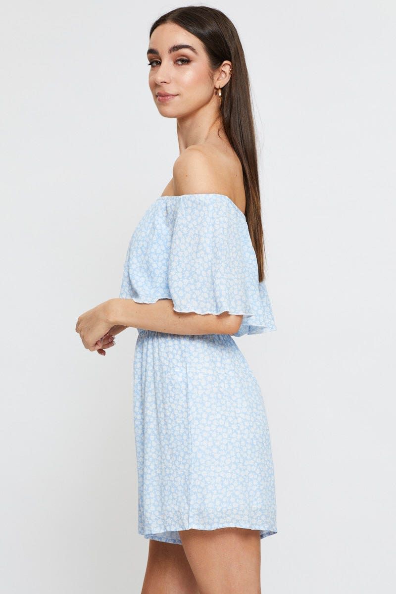 Print Playsuit Off Shoulder sold by Ally Fashion product image thumbnail 4