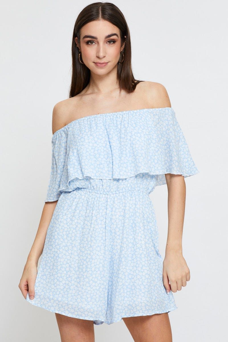 Print Playsuit Off Shoulder sold by Ally Fashion product image thumbnail 3