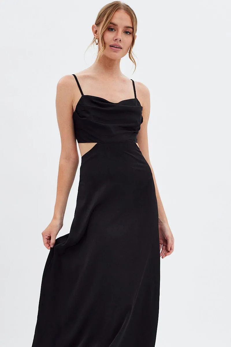 Black Midi Dress Evening Cowl Neck sold by Ally Fashion product image thumbnail 2