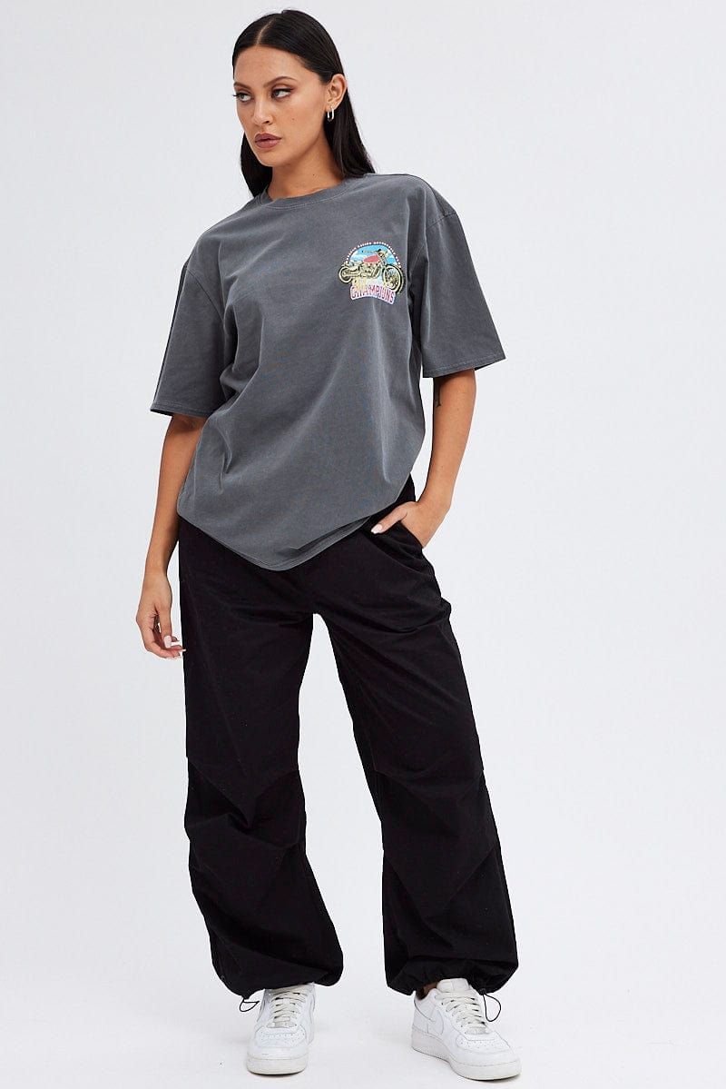 Black Graphic Tee Short Sleeve sold by Ally Fashion product image thumbnail 3