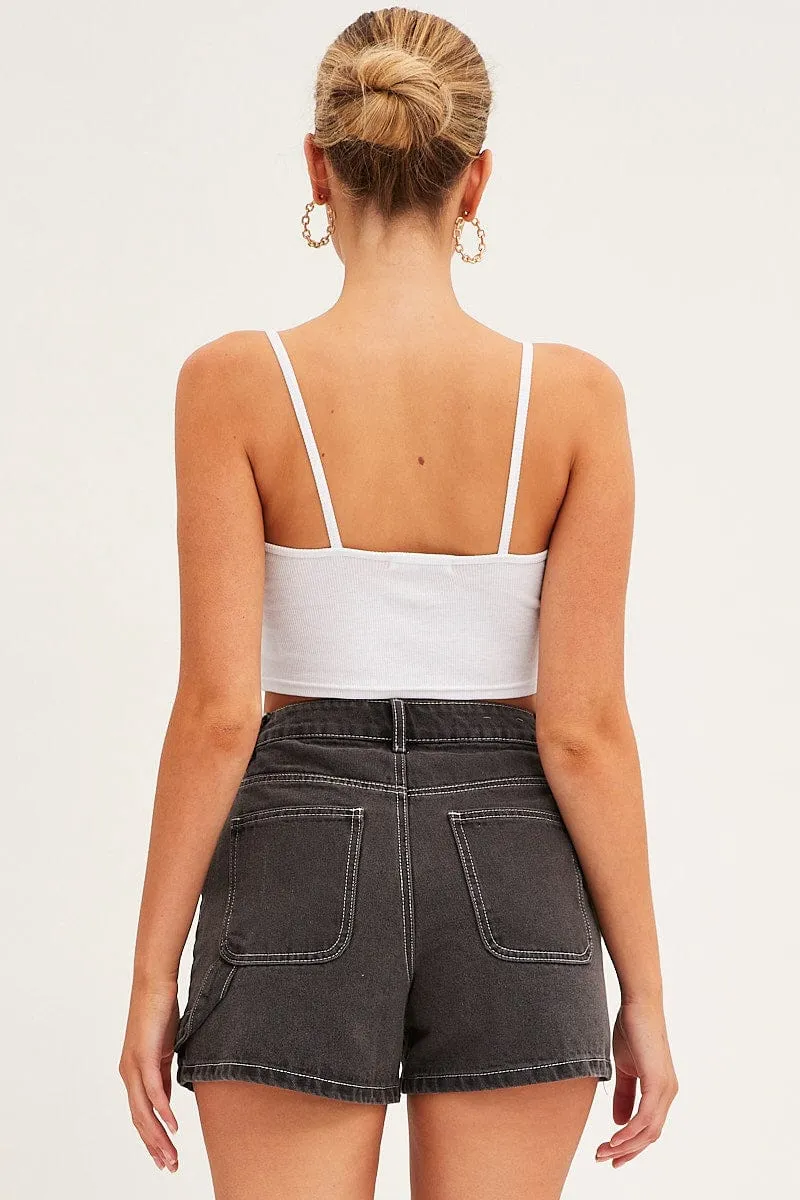 Black Carpenter Denim Shorts High Rise sold by Ally Fashion product image thumbnail 5