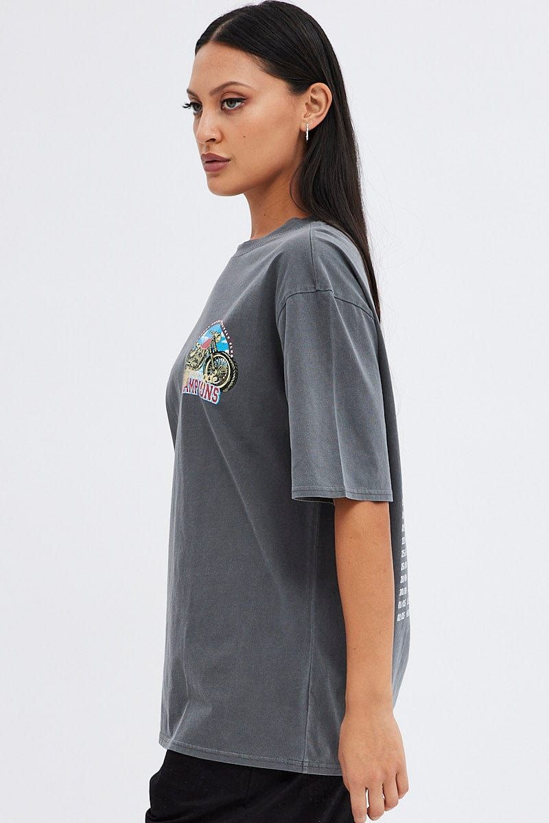 Black Graphic Tee Short Sleeve sold by Ally Fashion product image thumbnail 5