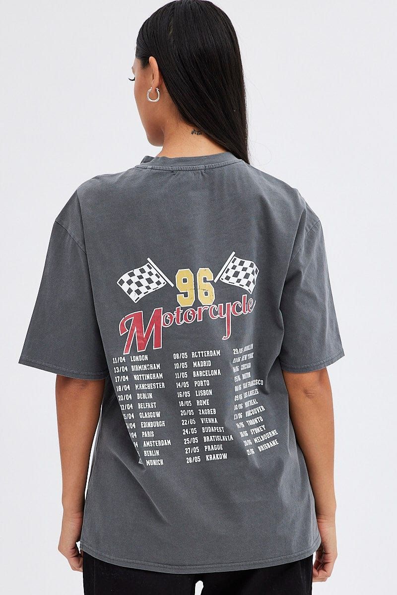 Black Graphic Tee Short Sleeve sold by Ally Fashion product image thumbnail 2