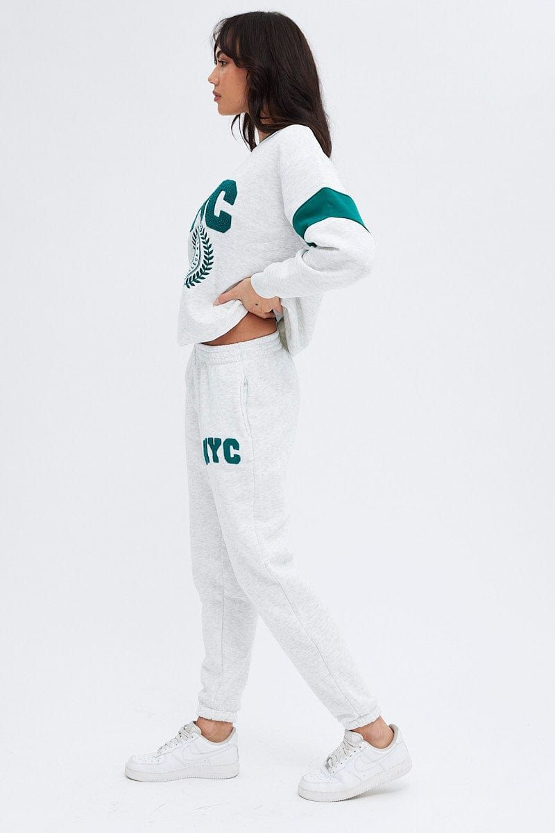 Grey Track Pants High Rise Jogger sold by Ally Fashion product image thumbnail 4