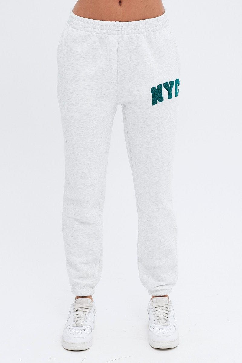 Grey Track Pants High Rise Jogger sold by Ally Fashion product image thumbnail 2