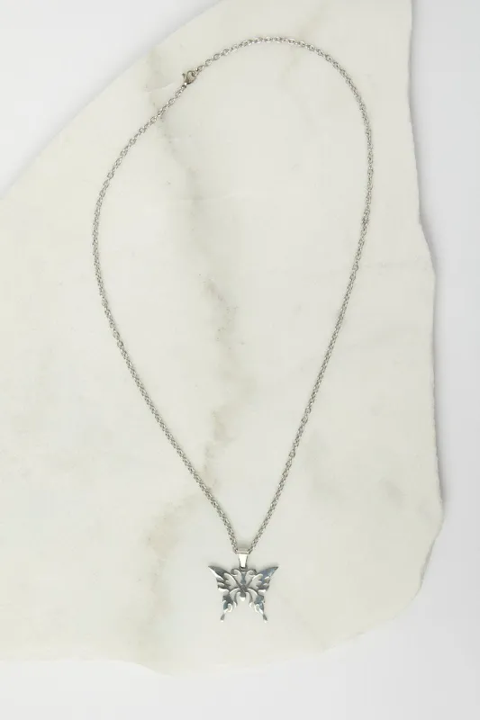 Grey Butterfly Pendent Necklace sold by Ally Fashion