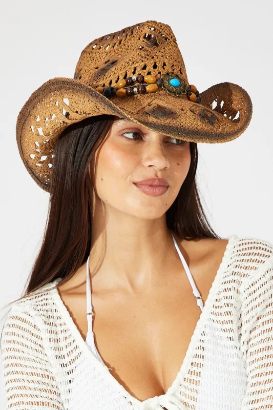 Beige Straw Cowboy Hat sold by Ally Fashion