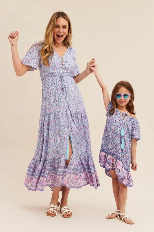 Boho Print Short Sleeve Maxi Dress sold by Ally Fashion