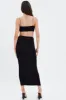 Black Ruched Midi Skirt sold by Ally Fashion