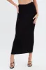 Black Ruched Midi Skirt sold by Ally Fashion