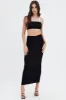 Black Ruched Midi Skirt sold by Ally Fashion