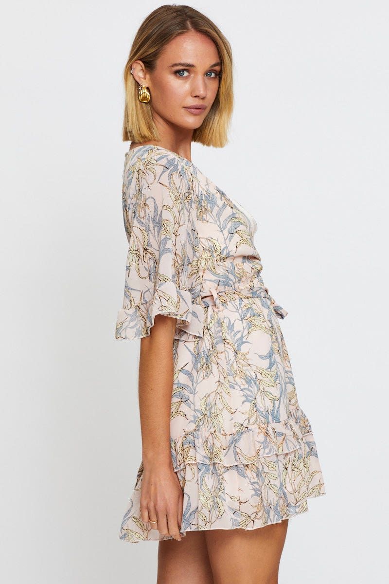 Print Mini Dress Short Sleeve sold by Ally Fashion product image thumbnail 4