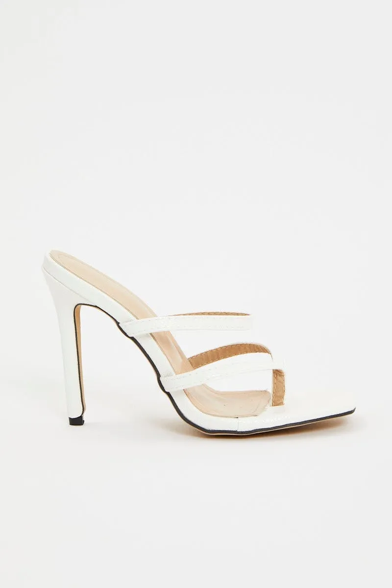 WHITE Strappy Heel Mules sold by Ally Fashion product image thumbnail 2