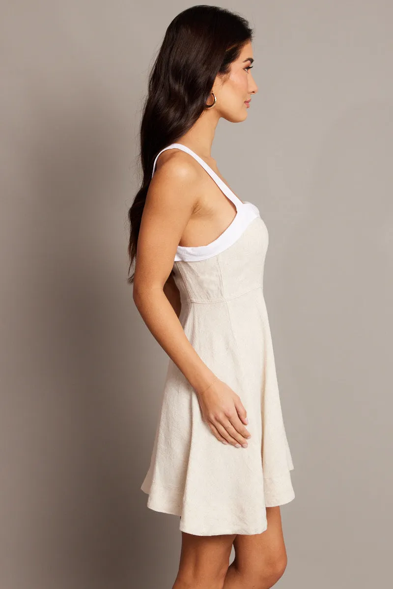 Beige Fit And Flare Dress Mini sold by Ally Fashion product image thumbnail 5