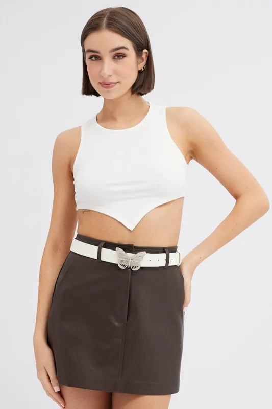 White Butterfly Buckle Belts sold by Ally Fashion