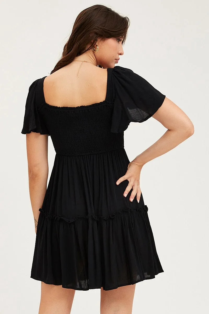 Black Skater Dress Short Sleeve Mini sold by Ally Fashion product image thumbnail 5