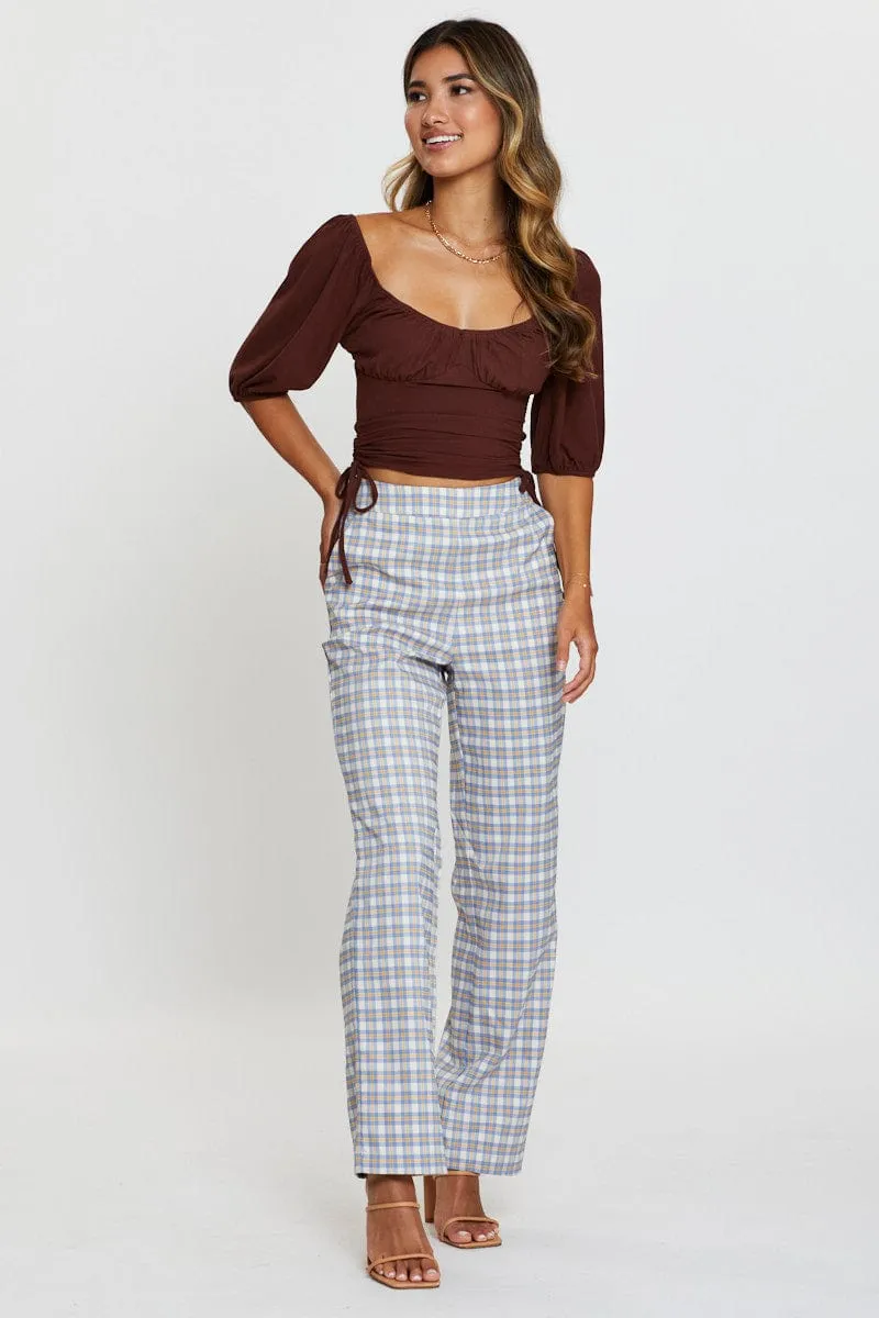 Brown Crop Top Short Sleeve sold by Ally Fashion product image thumbnail 2