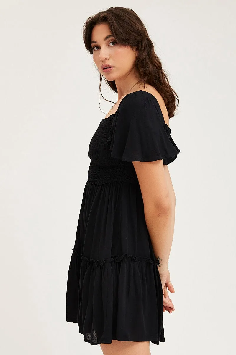Black Skater Dress Short Sleeve Mini sold by Ally Fashion product image thumbnail 4